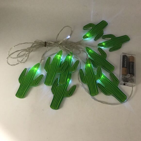 Unbranded Other - String Lights Green Cactus Lights Set of 9 Decorative LED Indoor or Patio Decor
